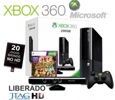 Xbox 360 Slim E 250GB J-TAG + Kinect seminovo